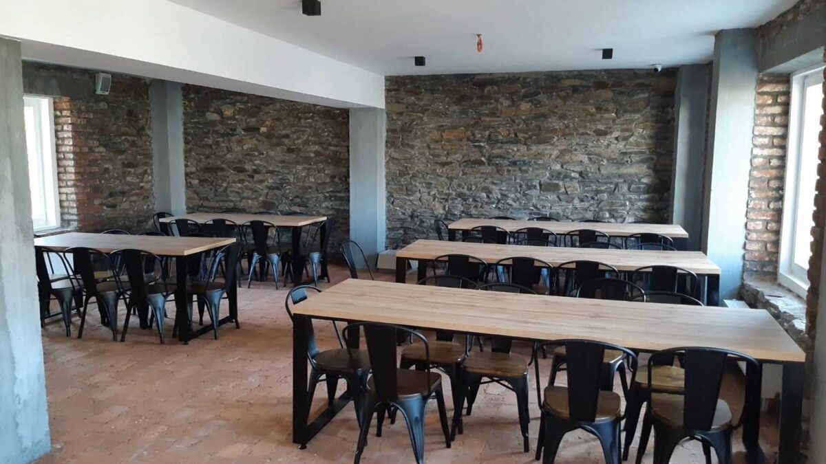 Canteen at the FUSH˚ clothing factory with new tables and chairs.